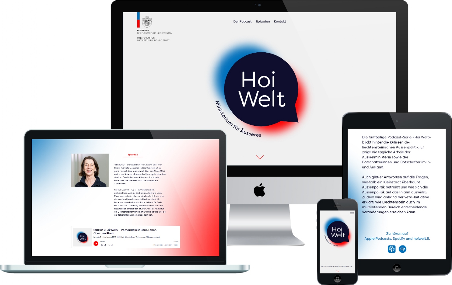 Regierung des Fürstentums Liechtenstein - Responsive OnePage, CMS, Podcast